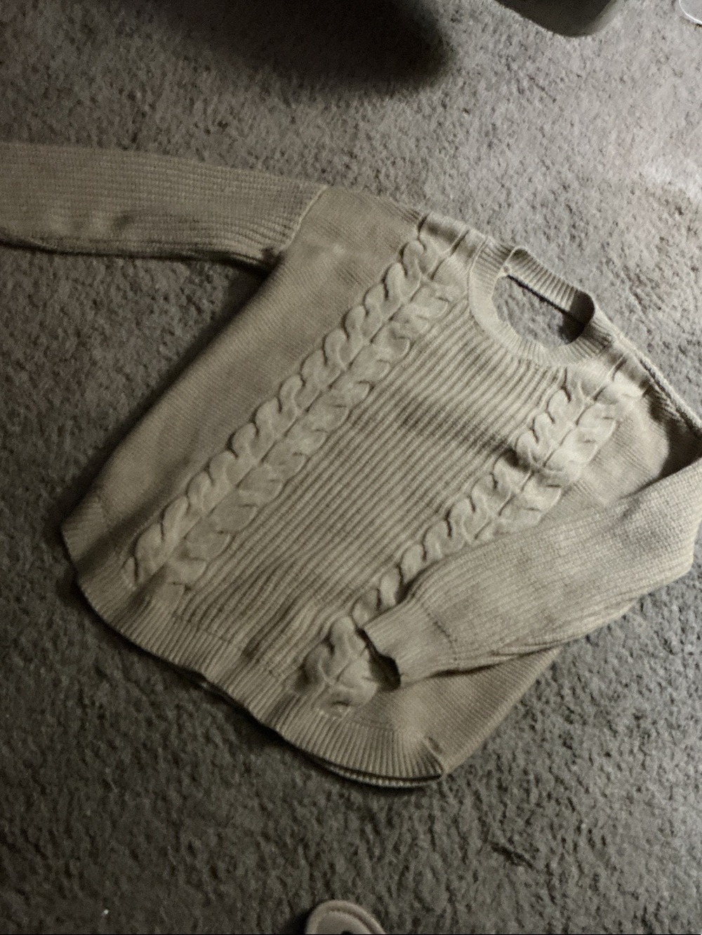 Cream Cable Knit Women's Sweater - Classic Crewneck